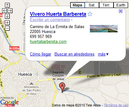 mapa google ubicacion vivero huerta barbereta