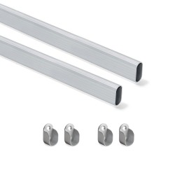 Emuca Kit de barra para armario 30x15 mm aluminio