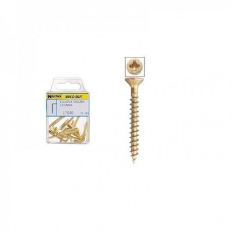 Tornillo Cabeza Plana Pozidriv Bicromatado 4,0x30 mm. 18 unidades