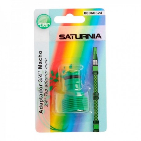 Adaptador Manguera Plastico 3/4 Macho Blister