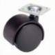 Rueda Domestica Nylon Negro Placa 40 mm.