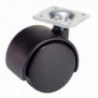 Rueda Domestica Nylon Negro Placa 40 mm.