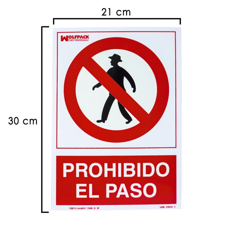 WOLFPACK LINEA PROFESIONAL 15050545 Cartel Peligro Carga Suspendida 30x21, Cranberry