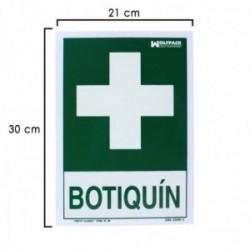 Cartel Botiquin 30x21 cm.