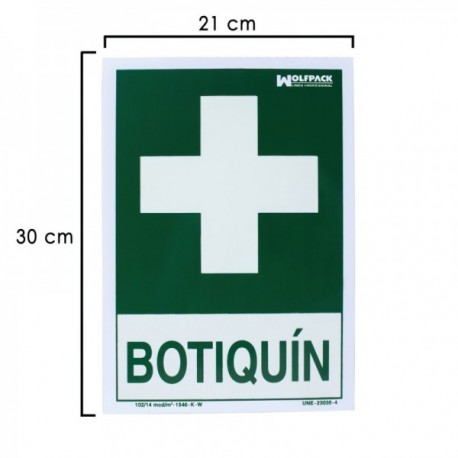 Cartel Botiquin 30x21 cm.