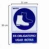 Cartel Obligatorio Uso De Botas 30x21 cm.