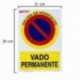 Cartel Vado Permanente 30x21 cm.