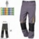 Pantalones Largos DeTrabajo, Multibolsillos, Resistentes, Rodilla Reforzada, Gris/Amarillo Talla 46/48 L