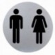 Cartel Aluminio Baño Hombre/Mujer Ø12 cm.