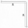 Barra Para Cortina Ducha Universal Aluminio Blanco 80x80 cm.
