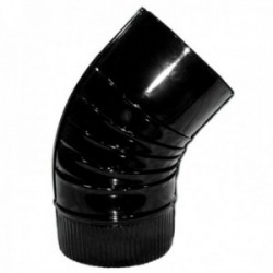 Codo Estufa Color Negro Vitrificado de 100 mm. 45°