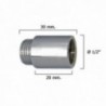 Alargadera Redonda Cromo 1/2" x 20