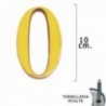 Numero Latón "0" 10 cm. con Tornilleria Oculta (Blister 1 Pieza)