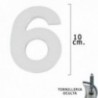 Numero Metal "6" Plateado Mate 10 cm. con Tornilleria Oculta (Blister 1 Pieza)