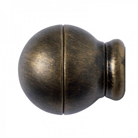 Terminal Forja Esfera Rayada Ø 20 mm. Negro / Oro Juego 2 Piezas