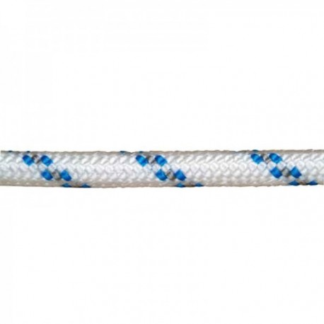 Cuerda Poliester Trenzada Blanco / Azul 18 mm. Bobina 100 m.