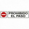 Rotulo Adhesivo 250x63 mm. Prohibido El Paso