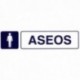 Rotulo Adhesivo 250x63 mm. Aseos Caballeros
