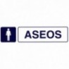 Rotulo Adhesivo 250x63 mm. Aseos Caballeros