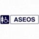 Rotulo Adhesivo Aseos Minusvalidos+mujeres 250x63 mm.