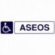 Rotulo Adhesivo 250x63 mm. Aseos Minusvalidos