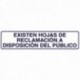 Rotulo Adhesivo 250x63 mm. Existen Hojas Reclamaciones