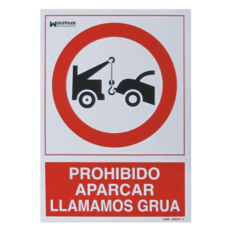 WOLFPACK LINEA PROFESIONAL cartel cuidado con los perros 30x21 cm