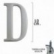 Letra Metal "D" Plateada Mate 10 cm. con Tornilleria Oculta (Blister 1 Pieza)