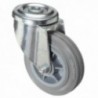Rueda Industrial Goma Gris Pasante 80mm