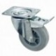 Rueda Industrial Goma Gris Placa con freno 80mm