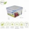 Recipiente Hermetico Plastico Cuadrado 170 ml. 8.5x8.5x5 (Alt.) cm.