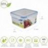 Recipiente Hermetico Plastico Cuadrado 400 ml. 11x11x6 (Alt.) cm.