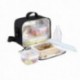 Bolsa Termica Con 4 Recipientes Hermeticos Plastico (2x800 ml + 2x400 ml.)