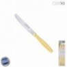 Cuchillo Mesa Etna Hoja Sierra Acero Inoxidable 10 cm. Amarillo (Blister 6 piezas)