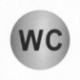 Placa Adhesiva "WC" Acero Inoxidable Ø 7 cm.
