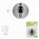 Placa Adhesiva Baño "Mujer" Acero Inoxidable Ø 7 cm.