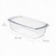 Fuente Cristal Para Horno, 1.5 Litros, Molde Especial Reposteria, 27x14x7 cm.