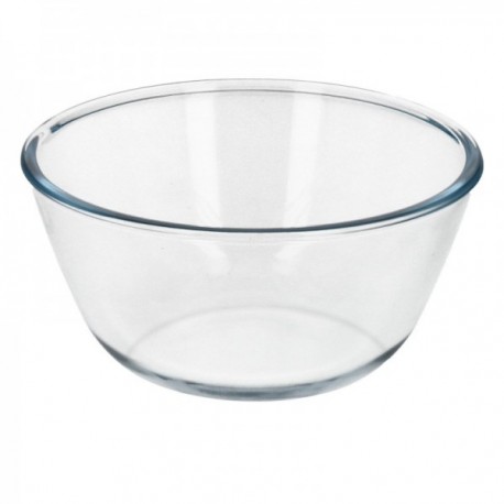 Bol De Cristal, Ideal Para Mezclas. 2.0 Litros. Libre BPA, Cristal De Borosilicato.Ensaladas, Postres, Cocina, Resposteria