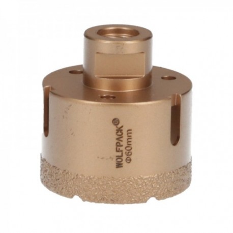Corona Diamante Para Amoladora Ø 60 mm. Conexión Rosca M14. Corte Seco