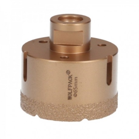 Corona Diamante Para Amoladora Ø 65 mm. Conexión Rosca M14. Corte Seco