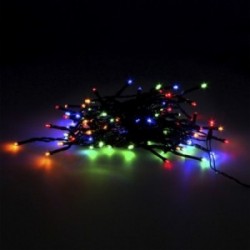 Guinalda Luces Navidad 100 Leds Color Multicolor. Luz navidad interiores y exteriores IP44. Funcina 3 Baterias AA (No incluidas)