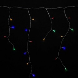Guirnalda Luces Navidad Cortina 10x1 Metros 345 Leds Multicolor. Luz Navidad Interiores y Exteriores Ip44. Cable Transparente