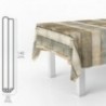Mantel Hule Rectangular Tablones Madera. Impermeable Antimanchas PVC 140 cm. x 20 metros. Rollo Recortable. Interior y Exterior