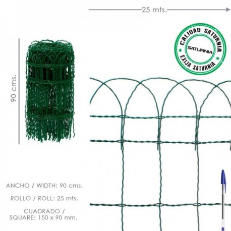 Malla Electrosoldada Plastificada Residence Altura 90 cm. Rollo 25 Metros
