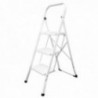 Escalera Domestica Acero 3 Peldaños, Escalerilla Blanca