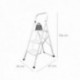 Escalera Domestica Acero 3 Peldaños, Escalerilla Blanca