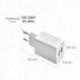 Cargador USB Dos Tomas 2.1 Amperios. 5 V. Adaptador Enchufe USB Cargador USB de Pared, Android, Iphone, Smartphones, Tablets.