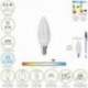 Bombilla Led Vela Rosca E14. 4,5 Watt. Equivale A 35 Watt. 470 Lumenes. Luz Fira (6500º K.)