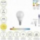 Bombilla Led Esferica Rosca E14 4.5 Watt. Equivale A 35 Watt. 470 Lumenes. Luz Cálida (00º K)