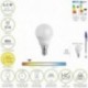 Bombilla Led Esfera Rosca E14. 6.5 Watt. Equivale A 50 Watt. 806 Lumenes. Luz Calida 2700º K.